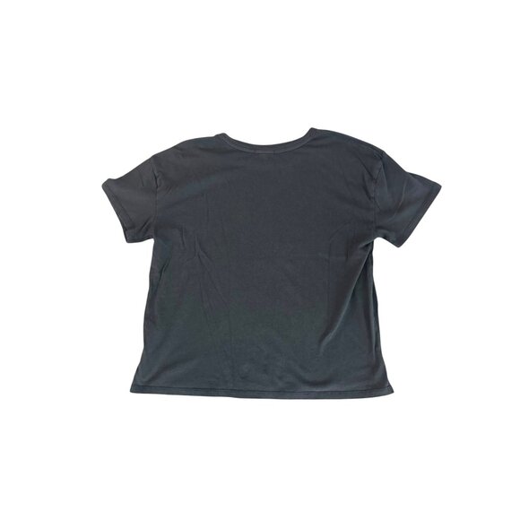 Stayin Alive Floral Skeleton Graphic Tee Gray Crop T-Shirt Soft Knit‎ Size M - Picture 4 of 8